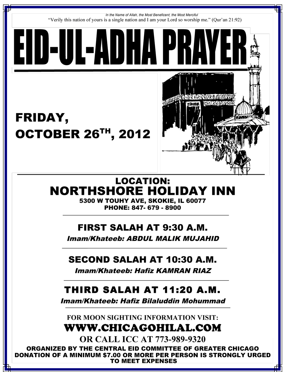Eid-ul-Adha Prayer 1433 (2012)  Chicago Hilal